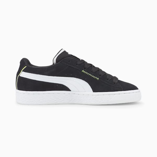 suede displaced basketball shoes