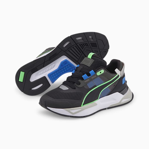 Mirage Sport Tech Youth Sneakers, Dark Shadow-Puma Black-Elektro Green, extralarge-IND