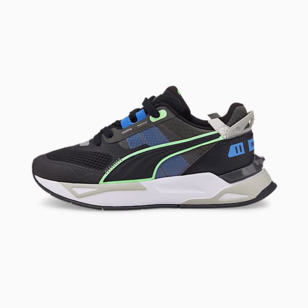 Mirage Sport Tech Youth Sneakers, Dark Shadow-Puma Black-Elektro Green, extralarge-IND
