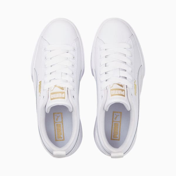 Chaussures Mayze Leather Jeune, Puma White-Puma Team Gold, extralarge