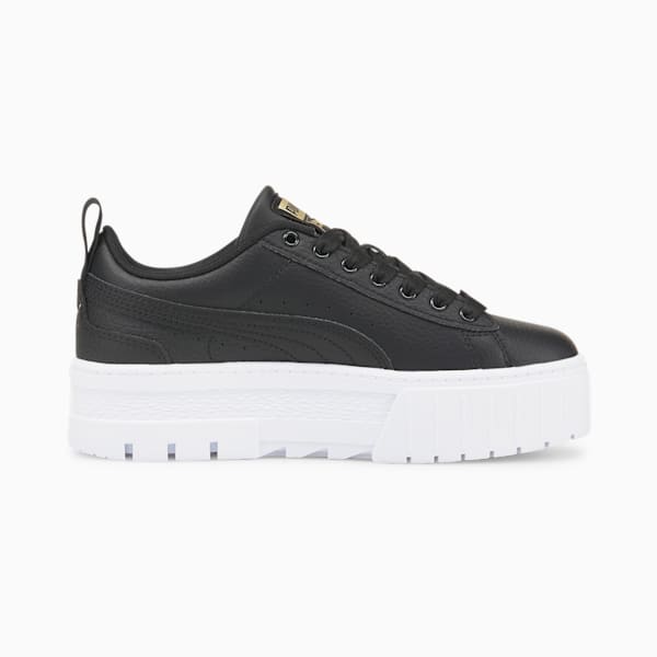 Tenis de cuero para Adolescente Mayze, Puma Black-Puma Team Gold, extralarge