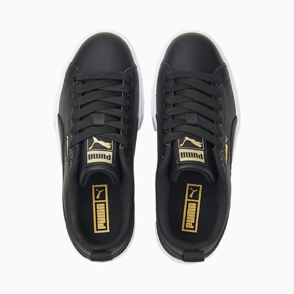 Mayze Leather Big Kids Sneakers, Puma Black-Puma Team Gold, extralarge