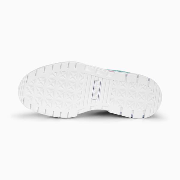 Zapatos deportivos Mayze de cuero para niños grandes, PUMA White-Mint-Lilac Chiffon
