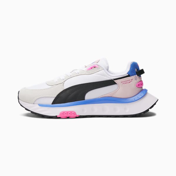 Wild Rider Rollin' Womens Sneakers, Puma White-Pink Lady, extralarge