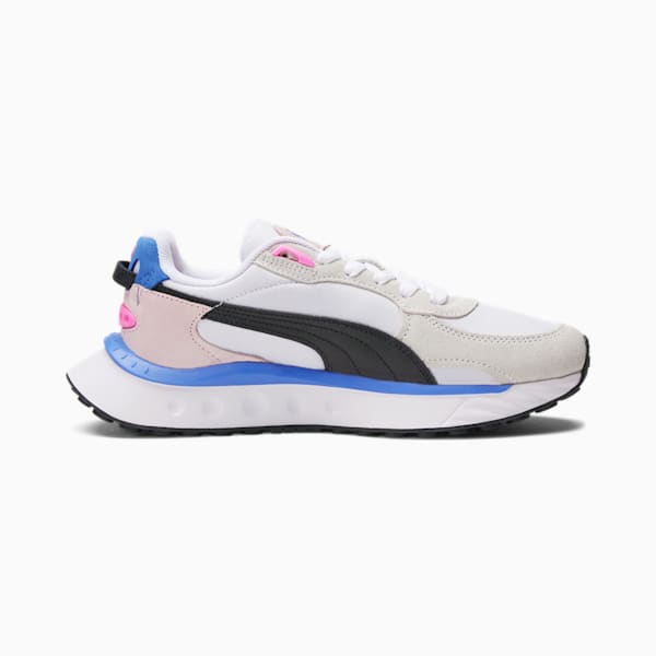 Wild Rider Rollin' Womens Sneakers, Puma White-Pink Lady, extralarge