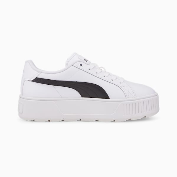 Karmen Leather Women's Sneakers, Puma White-Puma Black, extralarge-IND