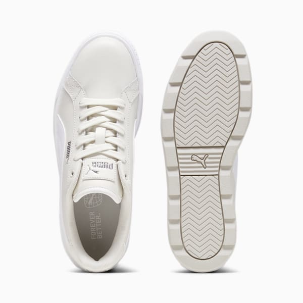 Karmen Leather Women's Sneakers, Vapor Gray-PUMA White, extralarge-IND