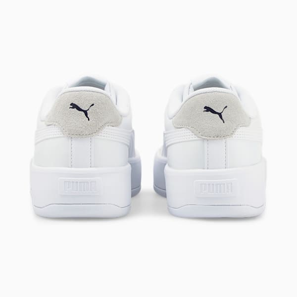 ウィメンズ リリィ プラットフォーム レザー スニーカー, Puma White-Puma White-Puma Black, extralarge-JPN