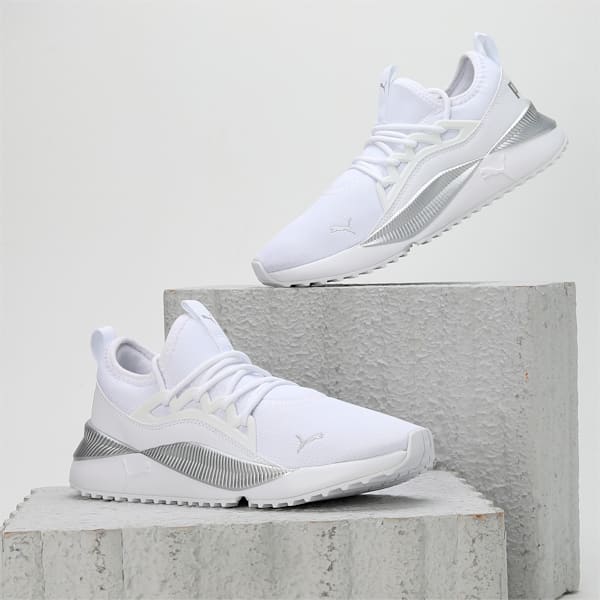 Pacer Future Allure Women's Sneakers, Puma White-Puma White-Puma Silver, extralarge-IND