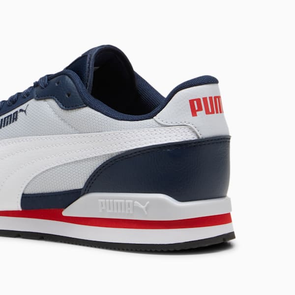 Sneakers en maille ST Runner v3, homme, Silver Mist-PUMA White-Club Navy-For All Time Red-PUMA Black, extralarge