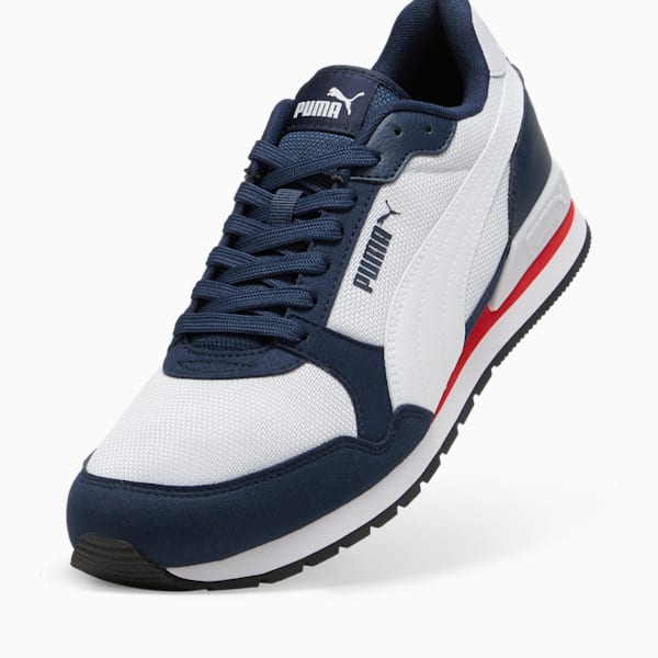 Tenis de malla ST Runner v3, Silver Mist-PUMA White-Club Navy-For All Time Red-PUMA Black, extralarge