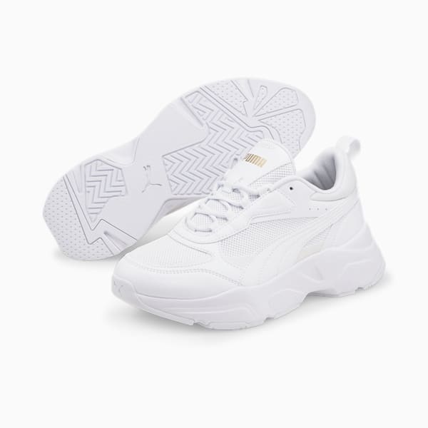 Cassia Women's Sneakers, Puma White-Puma White-Puma Team Gold, extralarge-IND