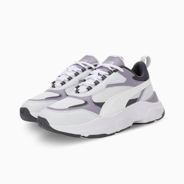 Cassia Women's Sneakers, Silver Mist-PUMA White-Galactic Gray-Pale Plum-PUMA Silver, extralarge-IND