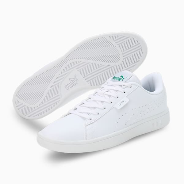 PUMA x one8 Smash Men's Shoes, Puma White-Amazon Green, extralarge-IND
