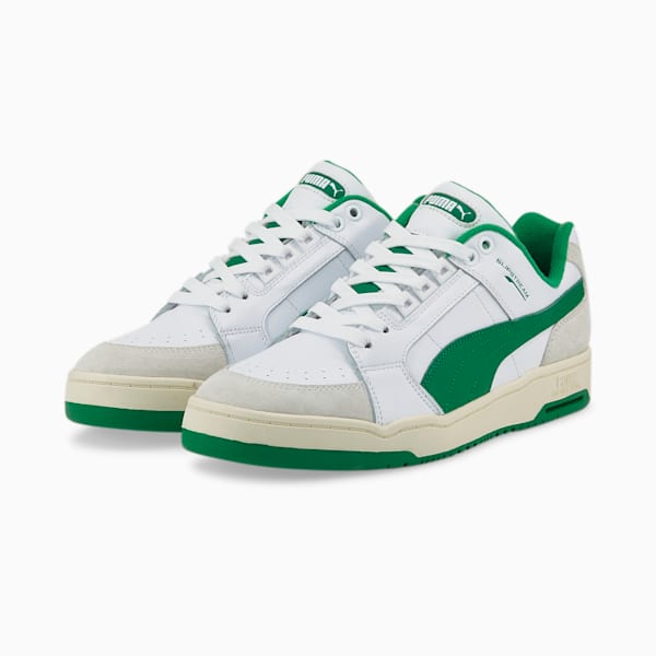 Slipstream Lo Retro Unisex Sneakers, Puma White-Amazon Green, extralarge-IND
