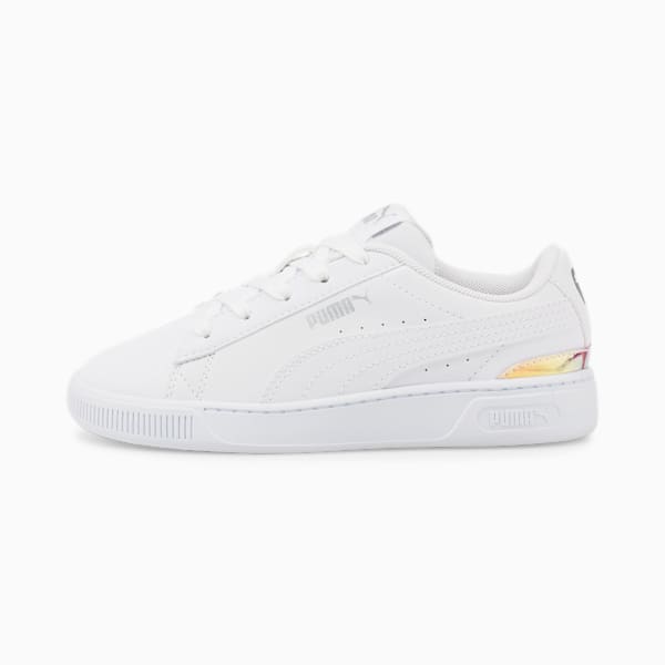 キッズ ガールズ プーマ ビッキーV3 HOローカット AC PS スニーカー 17-21cm, Puma White-Puma White-Puma Silver, extralarge-JPN