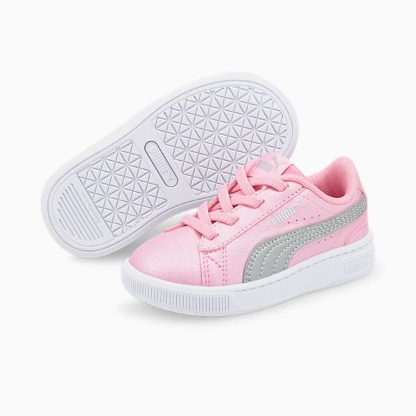 ベビー ガールズ プーマ ビッキーV3 GLITZ AC スニーカー12-16cm, PRISM PINK-Puma Silver-Puma White, extralarge-JPN