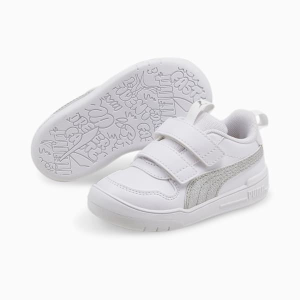 Multiflex Glitz Babies' Trainers, Puma White-Puma Silver, extralarge