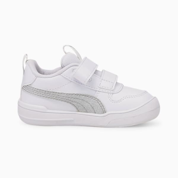 Multiflex Glitz Babies' Trainers, Puma White-Puma Silver, extralarge