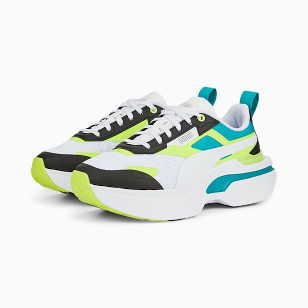 Kosmo Rider Pop Women's Sneakers, Puma White-Lime Squeeze