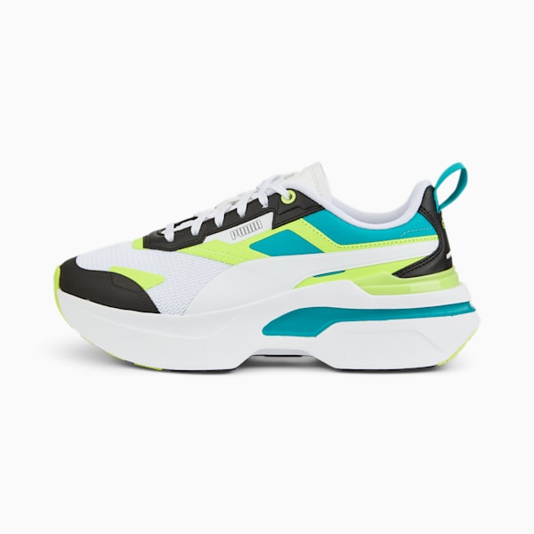 Kosmo Rider Pop Women's Sneakers, Puma White-Lime Squeeze, extralarge-IND