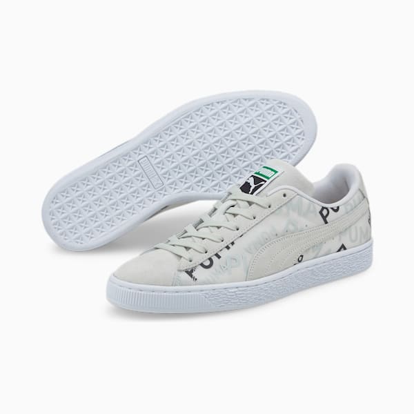 ユニセックス スウェード ダブルレイヤー スニーカー, Puma White-Harbor Mist-Puma Black, extralarge-JPN