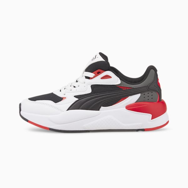 X-Ray Speed Kids Sneakers, Puma White-Puma Black-High Risk Red-Dark Shadow, extralarge-IND