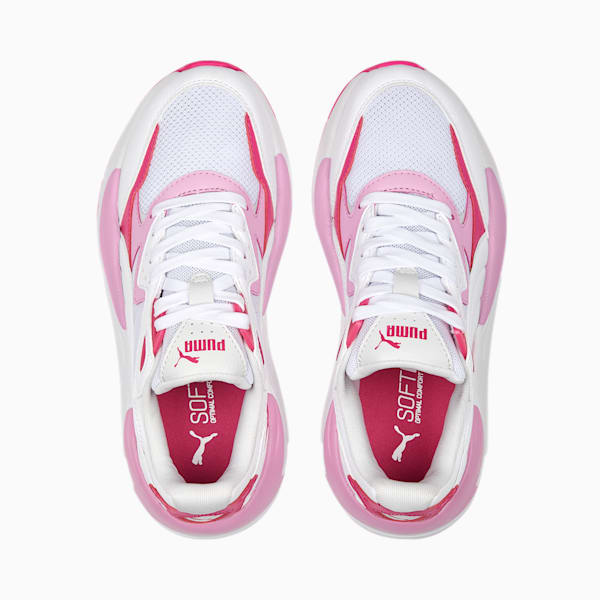Zapatos deportivos X-Ray Speed para niños grandes, PUMA White-Glowing Pink-Lilac Chiffon