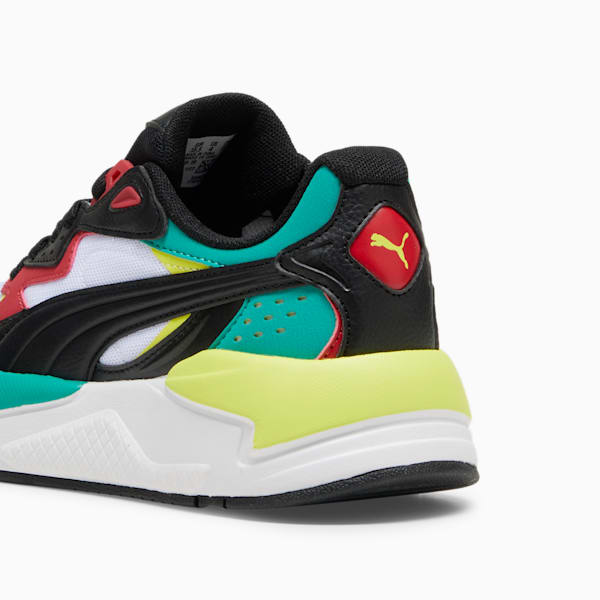 Tenis juveniles X-Ray Speed, PUMA White-PUMA Black-Club Red-Sparkling Green, extralarge