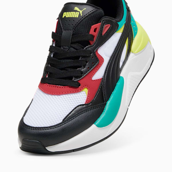 Tenis juveniles X-Ray Speed, PUMA White-PUMA Black-Club Red-Sparkling Green, extralarge