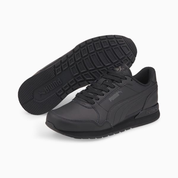 ST Runner v3 Leather Sneakers Big Kids, Puma Black-Puma Black, extralarge