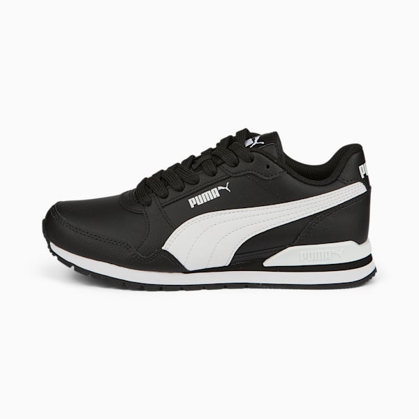 ST Runner v3 Leather Sneakers Big Kids, Puma Black-Puma White, extralarge