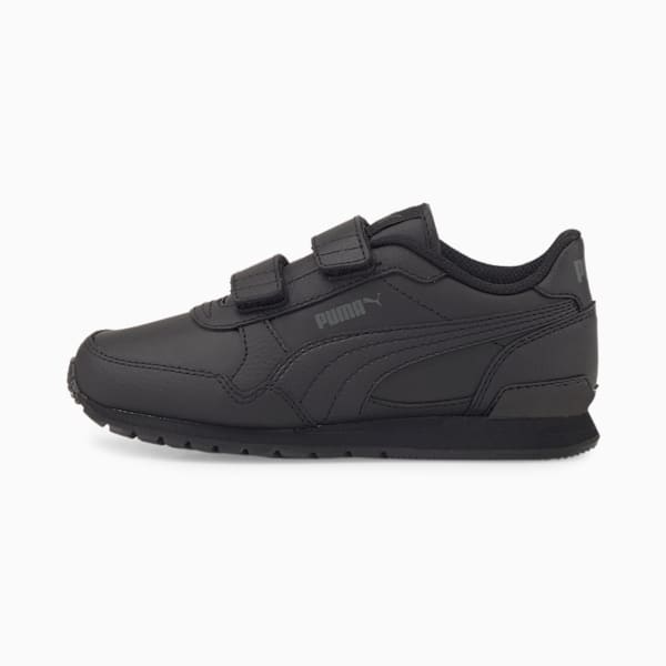 Zapatos deportivos de cuero ST Runner v3 para niños pequeños, Puma Black-Puma Black, extragrande