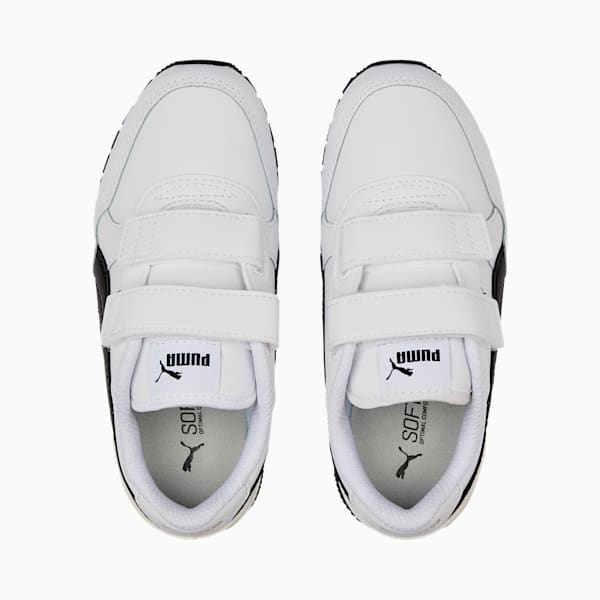 ST Runner v3 Leather Little Kids' Sneakers, Puma White-Puma Black, extralarge