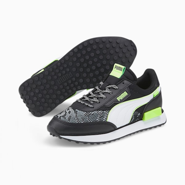 Future Rider Visual Effects Sneakers Youth, Puma Black-Green Glare