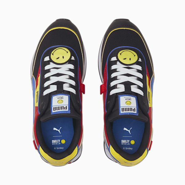PUMA x SMILEY WORLD Future Rider Youth Sneakers, Puma Black-Royal Blue, extralarge-IND