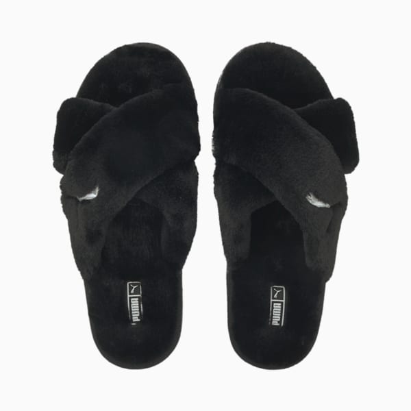 puma furry slides