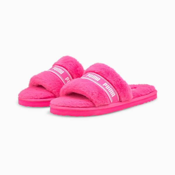 Fuzzy Slides in “LV” Tan or Pink Print