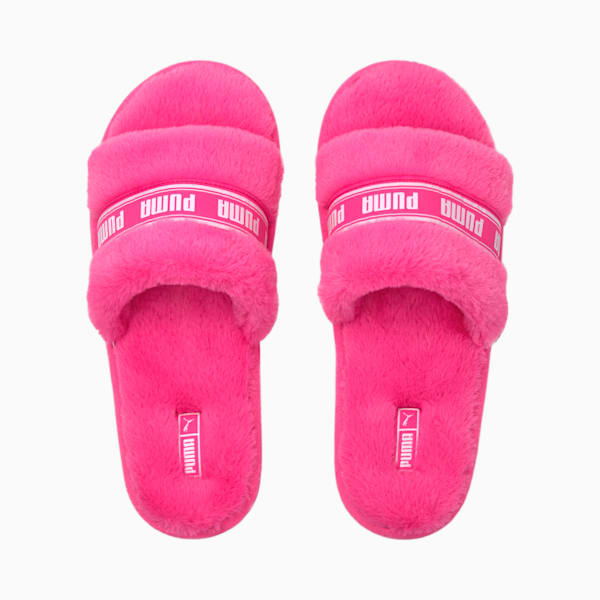 Pantunflas Fluff, Fluo Pink-Puma White, extralarge