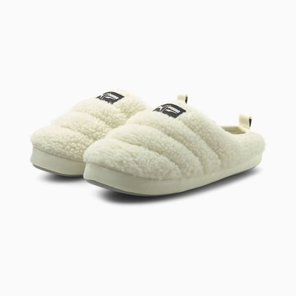 Scuff Sherpa Slippers, Whisper White-Puma Black, extralarge