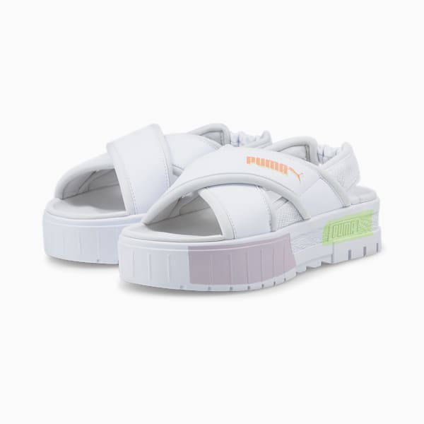 Mayze Mismatched Women's Sandals, Puma White-Nimbus Cloud, extralarge