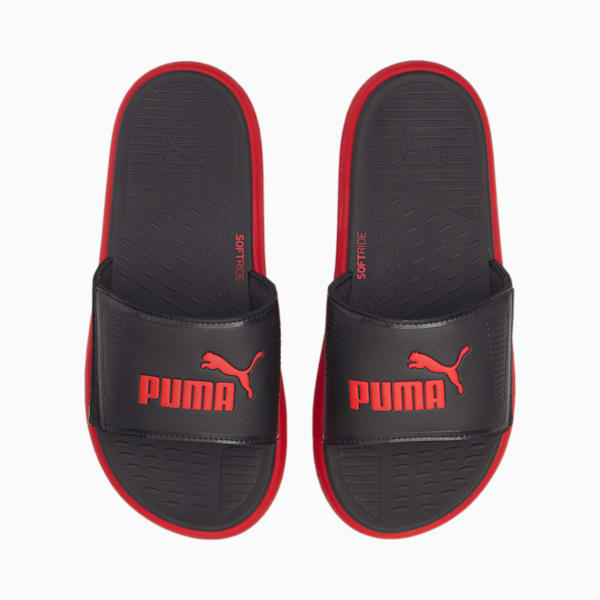 Softride Slide Sandals Big Kids, Puma Black-High Risk Red