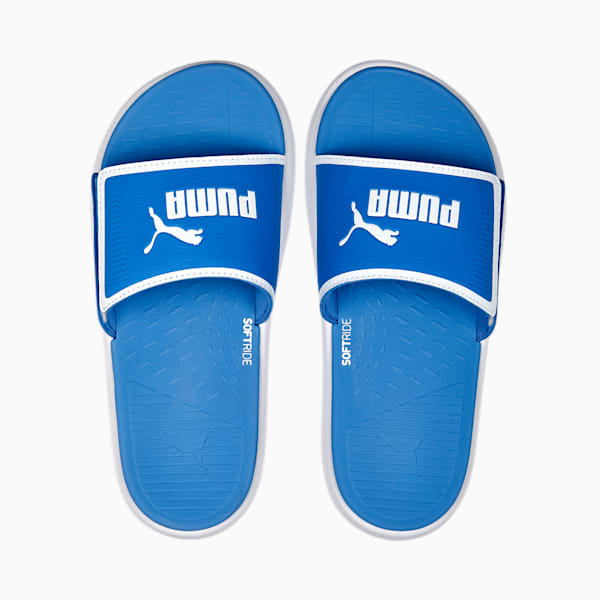 Sandalias Softride Slide para niños grandes, Dusky Blue-PUMA White