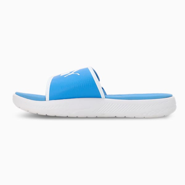 SOFTRIDE Youth Slides, Dusky Blue-PUMA White, extralarge-IND