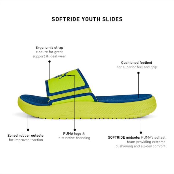 Softride Youth Slides, Lime Smash-Clyde Royal