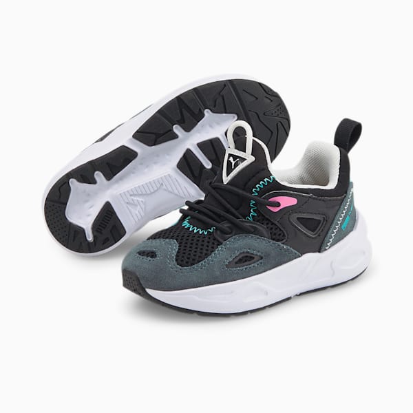 Tenis de bebé TRC Blaze con cierre alternativo, Puma Black-Dark Slate, extralarge