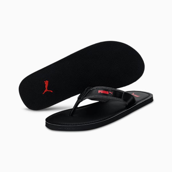 Tsukisho V2 Men's Slip-On Swimming Sandals, Puma Black-Dark Shadow-High Risk Red, extralarge-IND