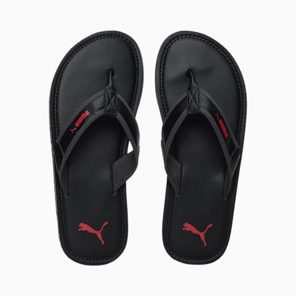 Tsukisho V2 Men's Flip-Flops, Puma Black-Dark Shadow-High Risk Red, extralarge-IND