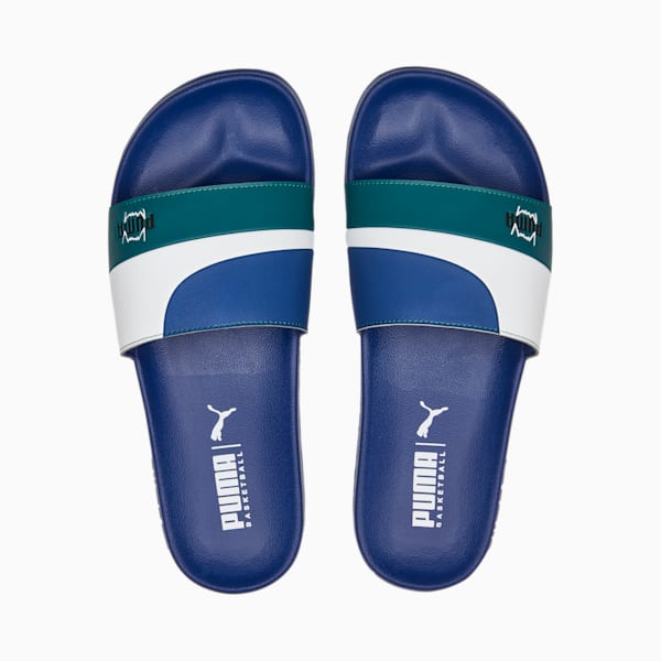 Leadcat 2.0 Basketball Slides, Blazing Blue-Puma White-Varsity Green, extralarge-IND