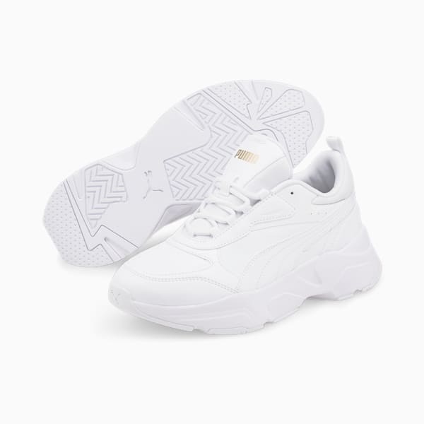 Cassia SL Women's Sneakers, Puma White-Puma White-Puma Team Gold, extralarge